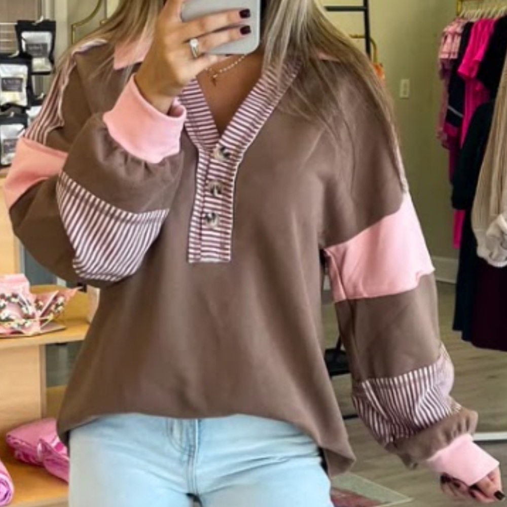 Striped oversized knit sweater